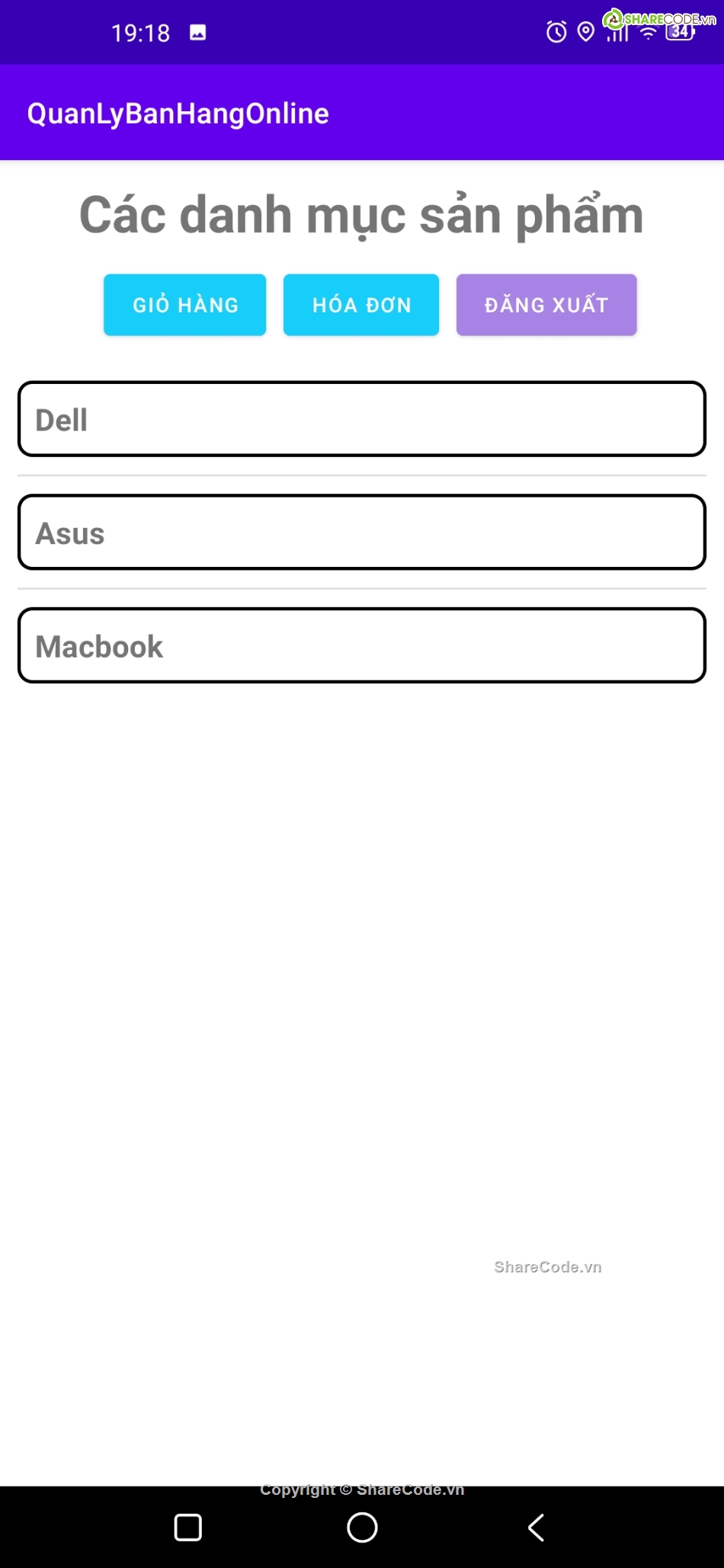 Android bán hàng online,quản lý bán hàng android,Code quản lý bán hàng,Source quản lý bán hàng